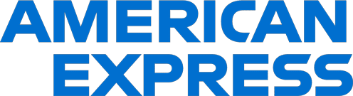 american-express Blue American Express text logo on a black background.